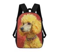 sinyumoney Golden Poodle Painting Artwork-1 School Backpack 3D Printed Children's 17inch Backpacks Bag Bookbag for Kids Boy Girl Book Bags Kids School Bag Travel Rucksacks