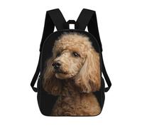 sinyumoney Golden Poodle Portrait School Backpack Business Durable Laptop Bag for Camping Outdoor Adventures And Daily Travel 17inch