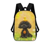 sinyumoney Golden Poodle with Rubber Duck Backpack for School 3D Printed Boys Girls School BagChildren Bookbag Travel Rucksack 17inch