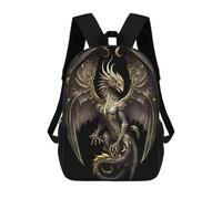 sinyumoney Golden Queen Dragon School Backpack School Secondary High School College Backpack Travel for Men, Women & Teenage Boys 17inch