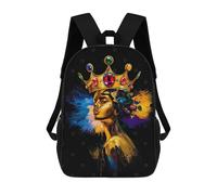 sinyumoney Golden Queen Portrait School Backpack Business Laptop Rucksack Bag Unisex Casual Daypack for Men/Women 17inch