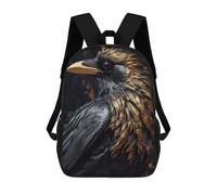 sinyumoney Golden Raven in Black Backpack School Bag Rucksack Casual Daypacks School Work Travel Bag for Girl, Teen Girls 17inch