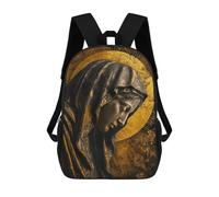 sinyumoney Golden Religious Iconography-3 Backpack School Bag Backpack For Girls Boys Backpacks Large Capacity Kids Backpack Lightweight School Bags For Kids Students 17inch