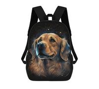 sinyumoney Golden Retriever Art Print-9 School Backpack Lightweight Schoolbag Dayback Bookbag College for Camping Outdoor Adventures And Daily Travel 17inch