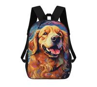 sinyumoney Golden Retriever Art Print Backpack School Bag Lightweight Casual Daypack School Backpacks for School/Work/Travel 17inch