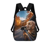 sinyumoney Golden Retriever Autumn Drive Backpack School Bag High Secondary School Bags Casual Backpack for Teenage Girls Boys Women Men 17inch