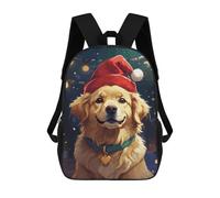 sinyumoney Golden Retriever Christmas School Backpack Lightweight Schoolbag Dayback Bookbag College for Teenage Girls Boys Women Men 17inch