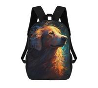 sinyumoney Golden Retriever Dog Backpack for School 3D Printed Boys Girls School BagChildren Bookbag Travel Rucksack 17inch