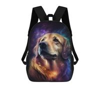 sinyumoney Golden Retriever Galaxy Art Print-13 Children's Backpacks 17inch School Backpack 3D Printed Bag Bookbag for Kids Travel Rucksacks Boy Girl Book Bags Kids School Bag