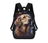 sinyumoney Golden Retriever Galaxy Art Print-2 School Backpack Business Laptop Rucksack Bag Unisex Casual Daypack for Men, Women & Teenage Boys 17inch