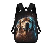 sinyumoney Golden Retriever Galaxy Art Print -3 Backpack 3D Print Kids Bag Elementary Students Daypack Lightweight School Bag for Children Girls Boys Nursery Lunch Pack 17inch