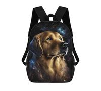 sinyumoney Golden Retriever Galaxy Art Print-3 School Backpack Business Laptop Rucksack Bag Unisex Casual Daypack for Men, Women & Teenage Boys 17inch