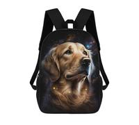 sinyumoney Golden Retriever Galaxy Art Print-8 Children's 17 Inch School Backpack 3D Printed Casual Daypacks for Kids Travel Rucksacks Book Bags Kids School Bag