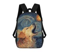 sinyumoney Golden Retriever Howling at The Moon -1 Backpack School Water Resistant Travel Backpack Computer Bag - Perfect for Travel, Work And Daily Use 17inch