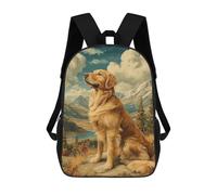sinyumoney Golden Retriever in Mountain Landscape School Bags Water Resistant Travel Backpack Computer Bag for Teenage Girls Boys Women Men 17inch