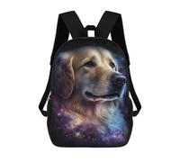 sinyumoney Golden Retriever in Space Art Print -1 Kids School Backpack 3D Printed Fashion School Bag Casual School Bag for Boys Elementary And Middle School Students 17inch