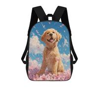 sinyumoney Golden Retriever in Spring Petals School Bags School Secondary High School College Backpack Travel for Boys/Girls/Teenagers 17inch
