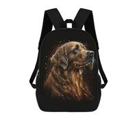 sinyumoney Golden Retriever Kids School Backpack School Bag 3D Printed School Bag for Boys Elementary And Middle School Students 17inch