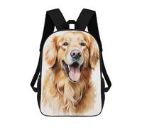 sinyumoney Golden Retriever Kids School Backpack School Bag 3D Printed School Bag for Boys Elementary And Middle School Students 17inch