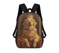 sinyumoney Golden Retriever King Backpack School Bag Large School Backpack for Boys for Teenage Girls Boys Women Men 17inch