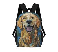 sinyumoney Golden Retriever Mosaic Art Rucksack School Secondary High School College Backpack Travel for Teenage Girls Boys Women Men 17inch