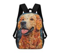 sinyumoney Golden Retriever Mosaic School Bags High Secondary School Bags Casual Backpack for Men/Women 17inch