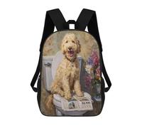 sinyumoney Golden Retriever on Toilet Reading Dog News School Bags Computer Rucksack for School/Work/Travel for Camping Outdoor Adventures And Daily Travel 17inch