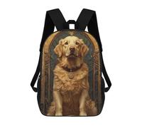 sinyumoney Golden Retriever Portrait Backpack School Bag Water Resistant Travel Backpack Computer Bag for Teenage Girls Boys Women Men 17inch