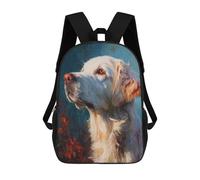 sinyumoney Golden Retriever Portrait Painting School Bags School Secondary High School College Backpack Travel for Boys/Girls/Teenagers 17inch