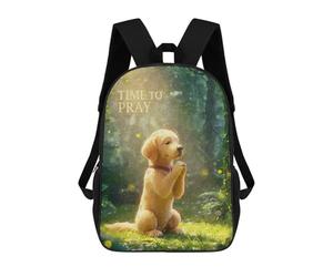 sinyumoney Golden Retriever Praying School Backpack Computer Rucksack for School/Work/Travel for Girl, Teen Girls 17inch