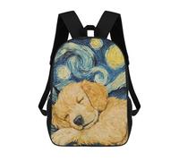 sinyumoney Golden Retriever Puppy Backpack School Bag Lightweight Airport College Students Back Pack for Men, Women & Teenage Boys 17inch