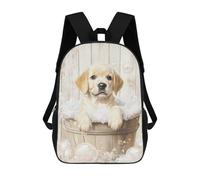 sinyumoney Golden Retriever Puppy Bath Rucksack Large Lightweight Casual Backpack for Campus Outdoor Travel Sports 17inch