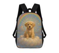 sinyumoney Golden Retriever Puppy on Cloud with Rainbow Backpack School Bag Business Laptop Rucksack Bag Unisex Casual Daypack for Teenage Girls Boys Women Men 17inch