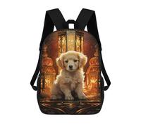 sinyumoney Golden Retriever Puppy with Lanterns Backpack School Travel College Rucksack Backpacks for Campus Outdoor Travel Sports 17inch