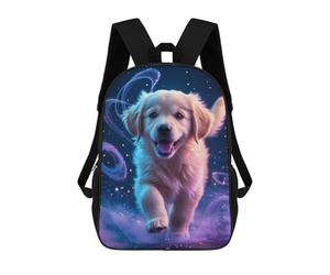 sinyumoney Golden Retriever Puppy with Magic Backpack School Bag Computer Rucksack for School/Work/Travel for Boys/Girls/Teenagers 17inch