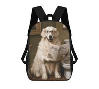 sinyumoney Golden Retriever Reading Newspaper-9 Rucksack School Secondary High School College Backpack Travel for Campus Outdoor Travel Sports 17inch