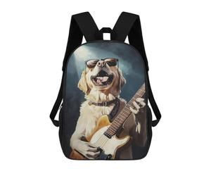 sinyumoney Golden Retriever Rock Star -1 School Backpack Water Resistant School Bag Business Backpack for Men/Women 17inch