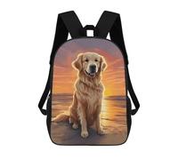 sinyumoney Golden Retriever Sunset Backpack School Bag Lightweight Airport College Students Back Pack for Men, Women & Teenage Boys 17inch