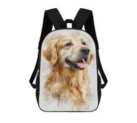 sinyumoney Golden Retriever Watercolor Art Print Backpack School Bag Water Resistant School Bag Business Backpack for Boys/Girls/Teenagers 17inch