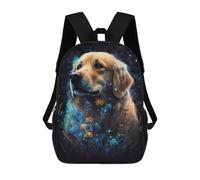 sinyumoney Golden Retriever with Flowers School Backpack Secondary Causal Travel High School Bags for Camping Outdoor Adventures And Daily Travel 17inch