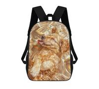 sinyumoney Golden Retriver in Silver Children's Backpacks Kids Fun School Bag Boys Backpack Travel Bag Student Schoolbag Book Stationery Bag Chool Bags 17inch
