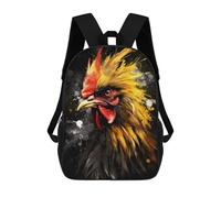 sinyumoney Golden Rooster Painting Backpack School Bag Secondary Causal Travel High School Bags - Perfect for Travel, Work And Daily Use 17inch