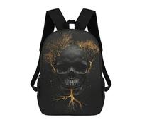 sinyumoney Golden Roots Skull Art Backpack School Water Resistant Travel Backpack Computer Bag - Perfect for Travel, Work And Daily Use 17inch
