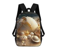 sinyumoney Golden Seashell Treasures Rucksack Computer Rucksack for School/Work/Travel for Girl, Teen Girls 17inch