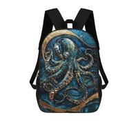 sinyumoney Golden Secrets of The Deep Art Backpack School Lightweight Casual Daypack School Backpacks for Boys/Girls/Teenagers 17inch