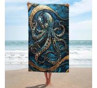sinyumoney Golden Secrets of The Deep Art Basics Towel Set Lightweight Soft Absorbent Beach Towel Ideal for Beach 130cm*80cm
