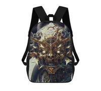 sinyumoney Golden Skull Artwork Backpacks 3D Printed Kids School Backpack School Bag Fashion Rucksacks for Boys Elementary And Middle School Students 17inch