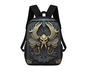 sinyumoney Golden Skull Kraken Backpack School Bag Work Laptop Backpack Rucksack Bag for Teenage Girls Boys Women Men 17inch