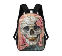 sinyumoney Golden Skull with Flowers Art Print Rucksack Water Resistant Computer Rucksack for Camping Outdoor Adventures And Daily Travel 17inch