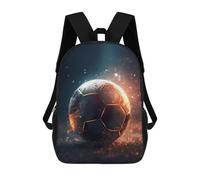 sinyumoney Golden Soccer Ball Sparkle School Backpack Water Resistant Travel Backpack Computer Bag - Perfect for Travel, Work And Daily Use 17inch